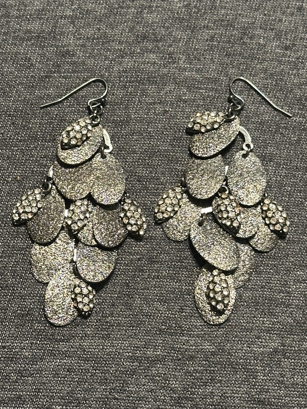 Sparkling Beautiful Silver Crystal Accent Cascading Disc Drop Earrings - Picture 7 of 7